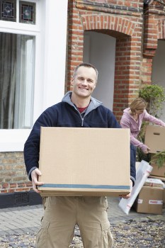 Packed household items ready for transport during a local move