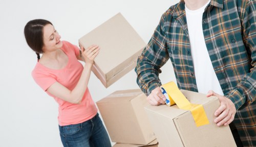 Packed household items ready for removals and transport