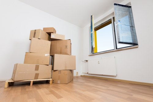 Furniture and boxes being loaded into a moving van for a Slade Green move